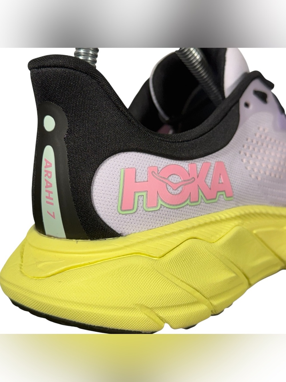 Hoka Arahi 7 Starlight Women's Size 7 B Medium Glow Yellow/Yuzu Lavender Purple - Picture 9 of 12